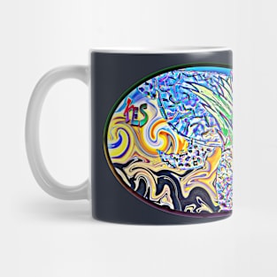 Diamonds reflect on the shell, Mug